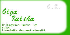 olga kuliha business card